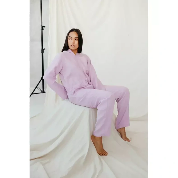Sofa Killer violetinės spalvos lininis kombinezonas moterims