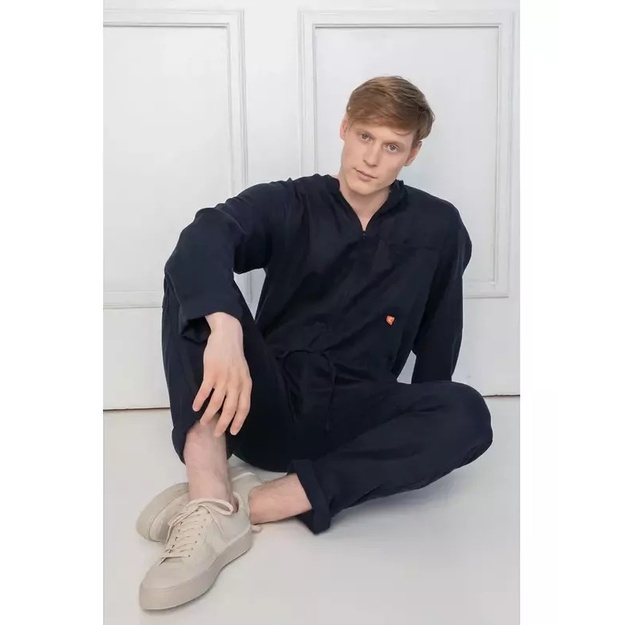 Sofa Killer tamsiai mėlynos spalvos vyriškas lininis kombinezonas