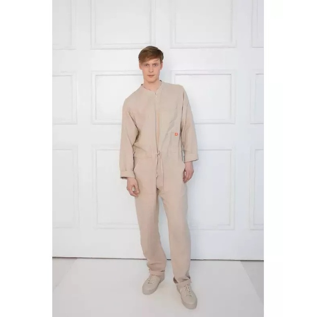 Sofa Killer smėlio spalvos vyriškas lininis kombinezonas